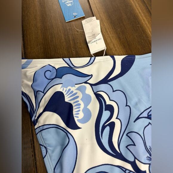 NWT Cupshe Trippy Blossoms Floral Swirl Bikini Bottom size L blue Art - Picture 7 of 8